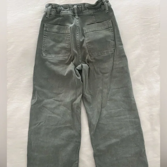 Zara Girls Marine Pants Wide Leg Jeans Sage Green - Size 10Y - Picture 3 of 4